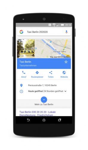 Local SEO Optimierung für Taxi Berlin 202020